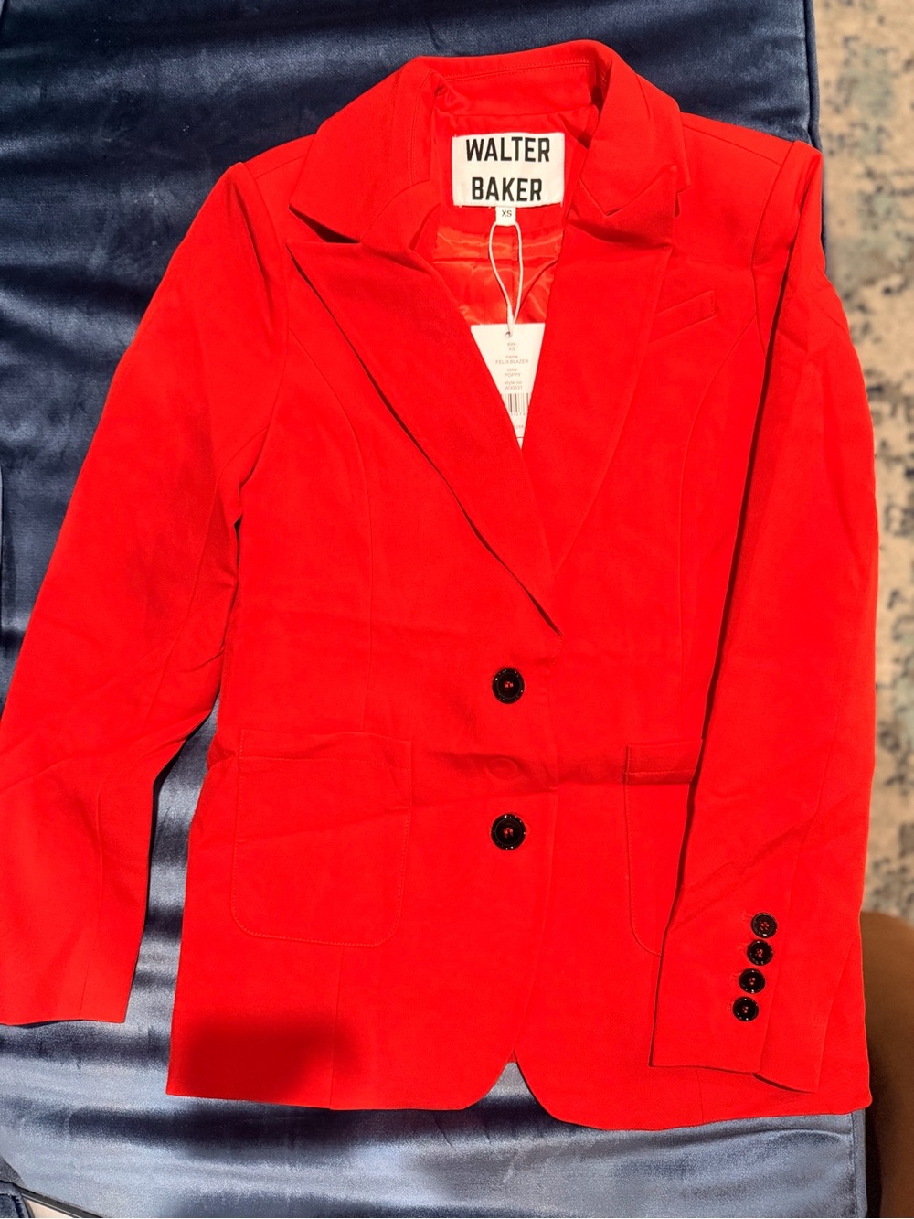Walter Baker Red Tailored Single-Breasted Blazer